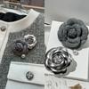 Camellia Brooch Set: 2-Piece High-End Style Pin for Women – Perfect Suit Jacket Accessory for Autumn and Winter.
