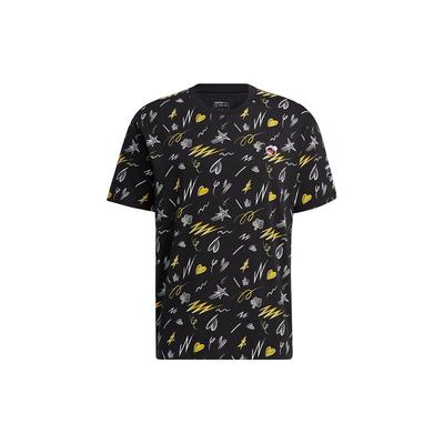 Neo Disney Print Crew Neck T-Shirt Men Tops Black HF0458
