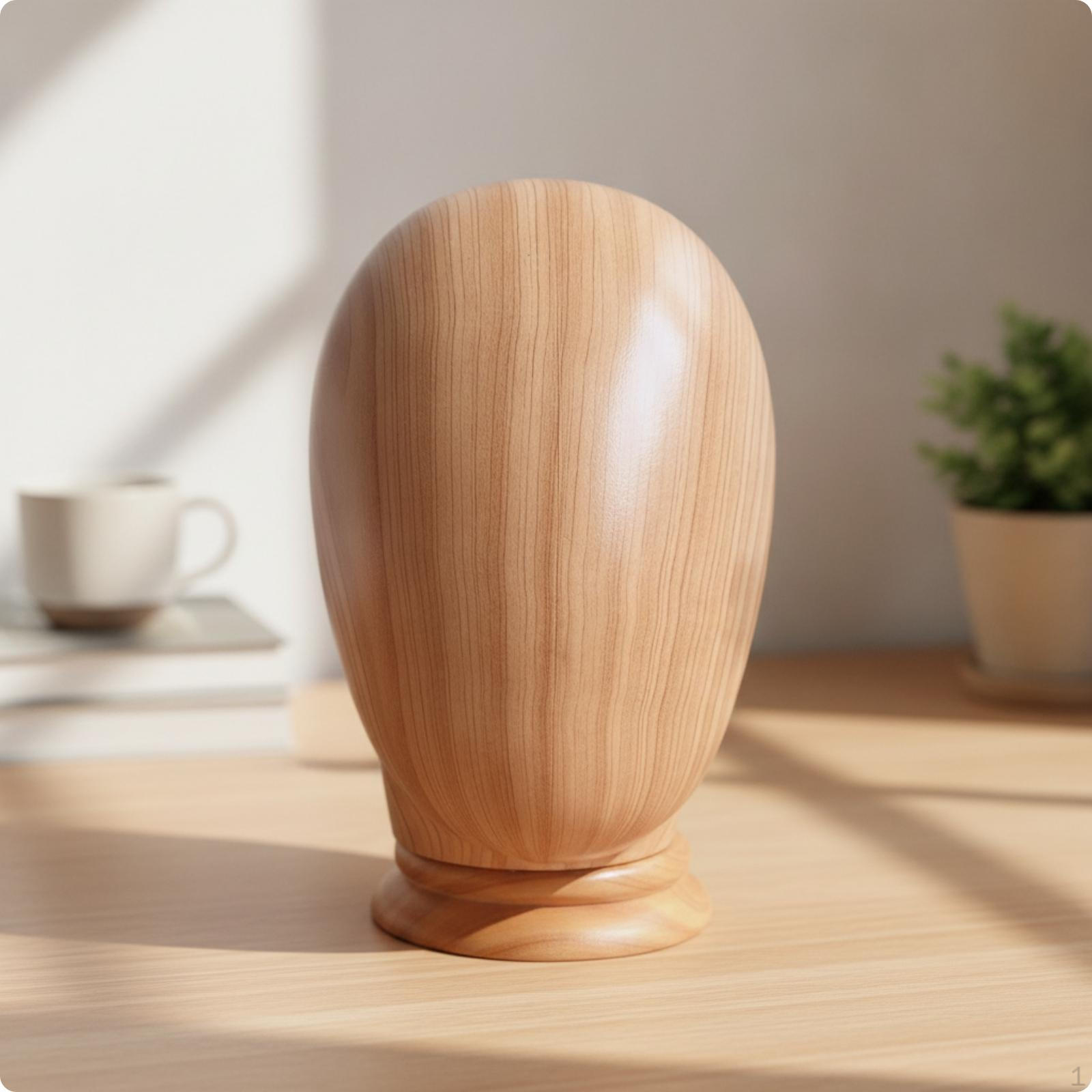 Hairpiece Head with Detachable Wood Stand