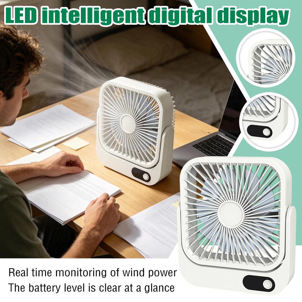 Multi- Portable Fan with, ° Rotating Handheld Desk Fan, Magnetic Hanging for Home Kitchen Use