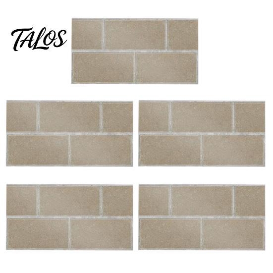 Oil Proof Wall Stickers for Bathroom 5Pcs Vintage Brick Tile Stickers, Waterproof Oil‑Proof Wallpaper, Peel Removable Backsplash Rental &