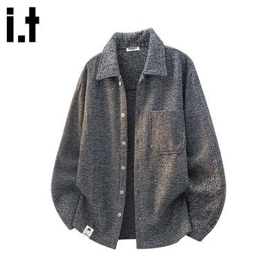 CHOCOOLATEit Men's Retro Lapel Knit Cardigan Shirt