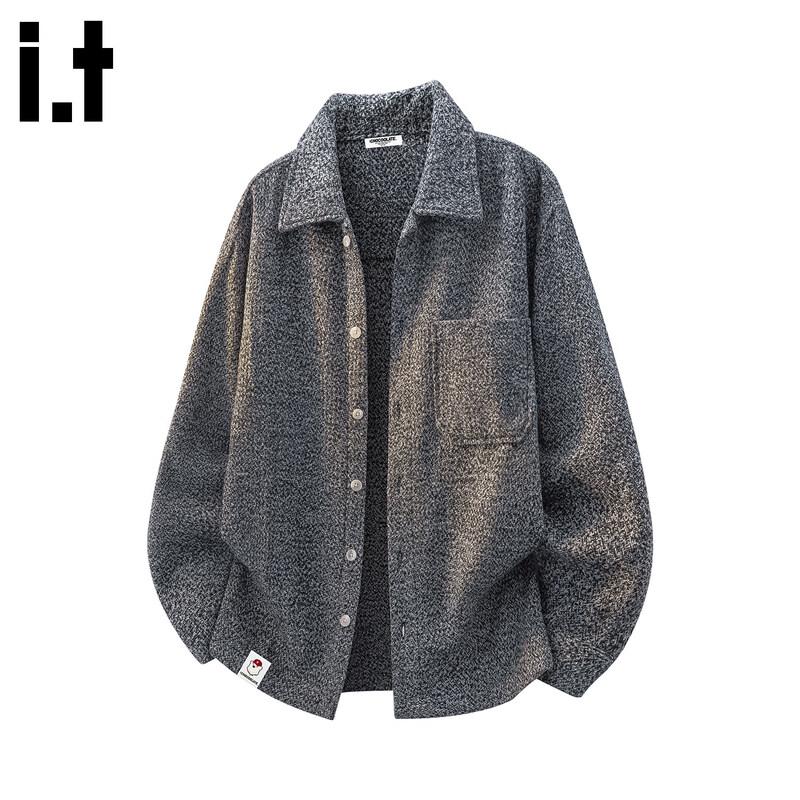 CHOCOOLATEit Men s Retro Lapel Knit Cardigan Shirt L