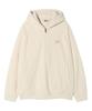 Fleece Hooded Half-Zip In Cream