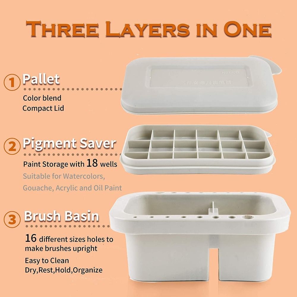 Handled Brush Washing Bucket All-in-One Paint Brush Basin Portable Painting Brush Washer  Exams