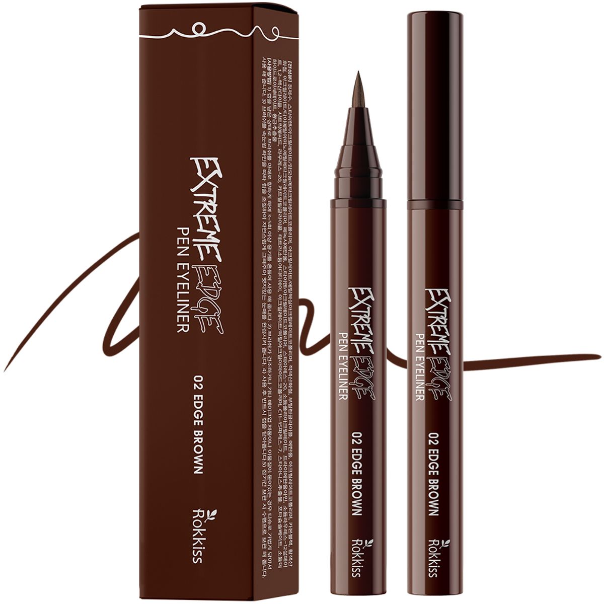 Extreme Edge Pen Eyeliner 0.5g Edge Brown 2 Pieces