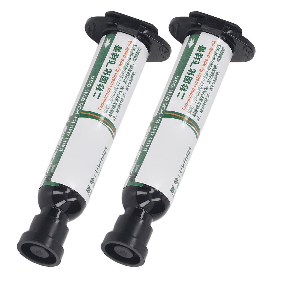 2Pcs UV Curing Solder Mask Ink PCB BGA Repair Resist Paint 2 Seconds Fast Drying Insulated High Temperature Resistant