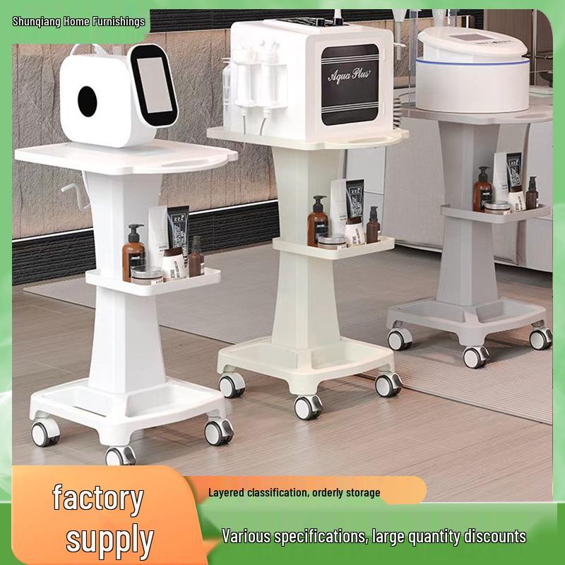 Double-Layer Beauty Trolley: Salon Storage Rack for Nail Art, Dental, and Physiotherapy Tools