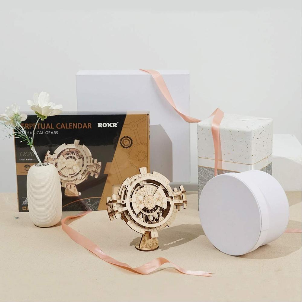 Creative DIY Perpetual Calendar Wooden Model Building Kits Assembly Toy Gift for Children Adult