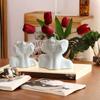 Abstract Face Art Ceramic Vase Nordic Ins Style Desktop Decoration Flower Utensils, Small and Creative Home Furnishings
