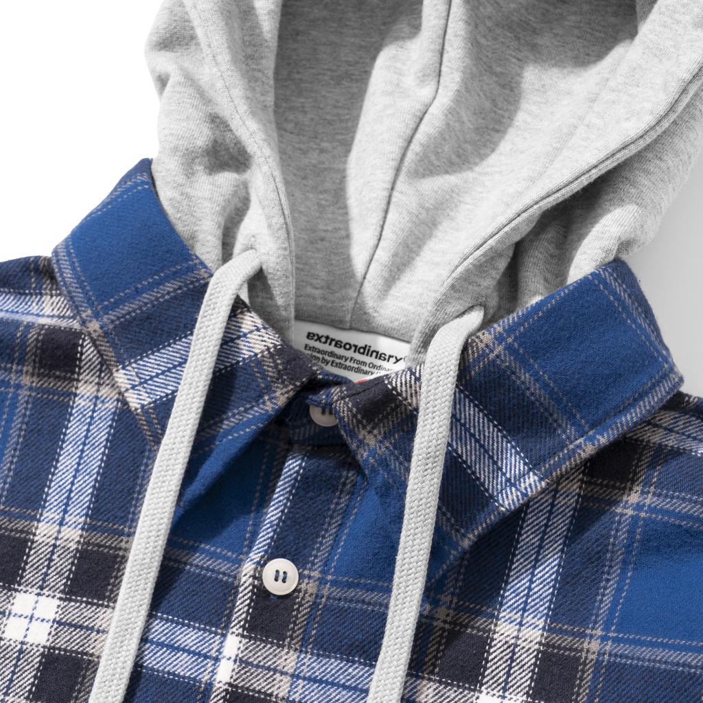 AUSSERGEWÖHNLICHes Tartan Karo Hood Shacket Blau