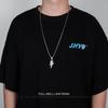Luxury Titanium Lightning Necklace - Hip-Hop Style with Non-Fading Diamond Pendant for Men and Women