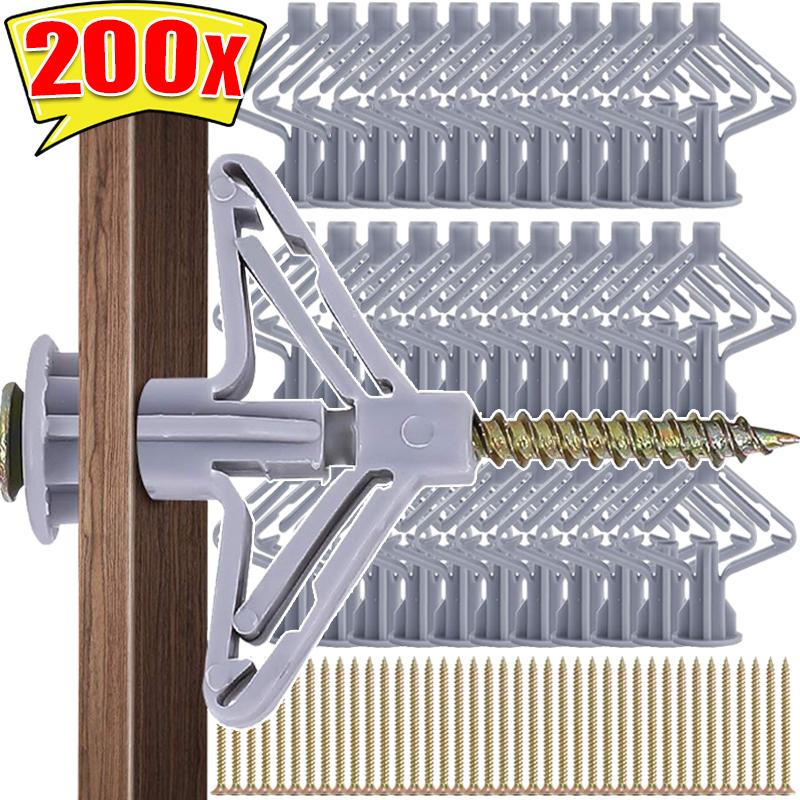 Plasterboard Dowels with Fixings Screws Self-Drilling Expansion Screw Tube Drywall Anchor Bolts Fastener Kits Hardware Tools