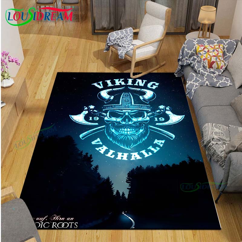Nordic Viking Mythology Symbols Carpet Room Decor Floor Mats Bedroom Yoga Mat Photography Props Area Rug Birthday Gift