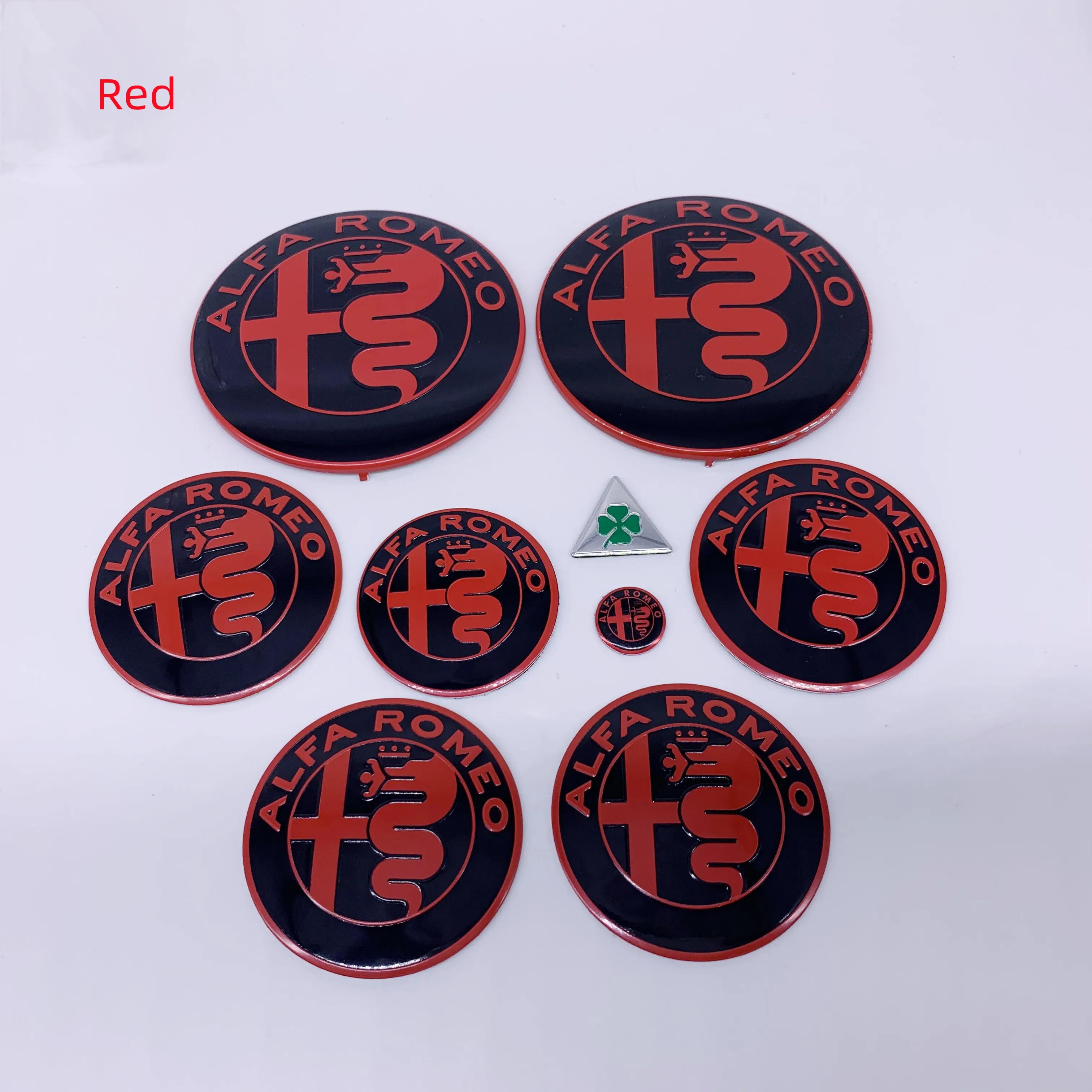 

For Alfa Romeo 2026 Hot Sticker 9pcs/sets 74mm 56mm 40mm Steering Wheel Badge Car Hood Front Emblem For Alfa Romeo Giulia Stelvi 50mm Wheel sticker
