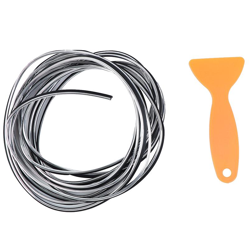 New 5M Universal Auto Chrome Car Seal Accessories Styling Interior Exterior Decoration Door Strip Moulding Trim Dashboard Edge