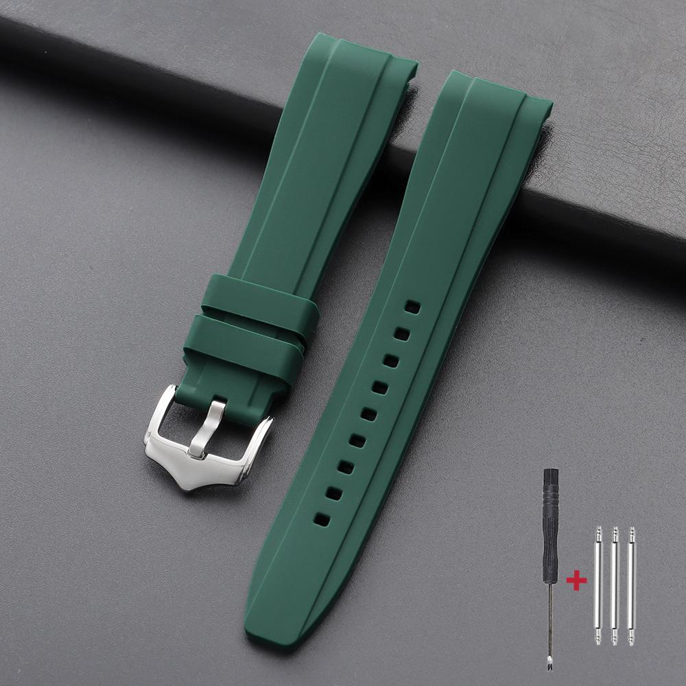 Hochwertiges gebogenes Ende 20mm 22mm Kautschukarmband Silikon Uhrenarmband für Omega Moonswatch Armband für Swatch Wasserdichtes Armband