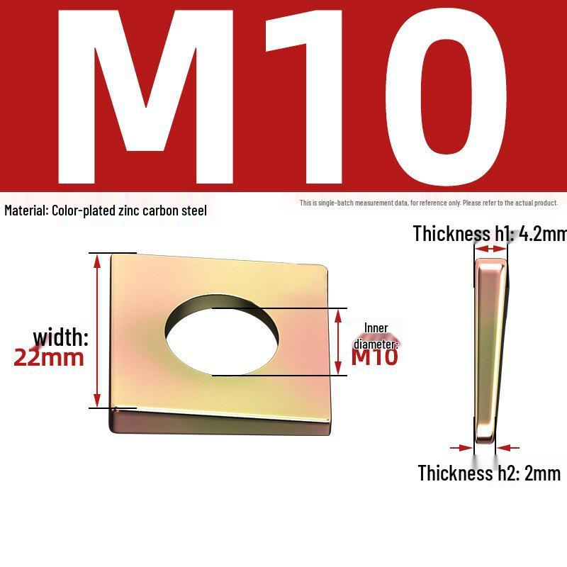 GB852 Blackened Square Bevel Washer for I-beam M6/M8/M20/M24/M30