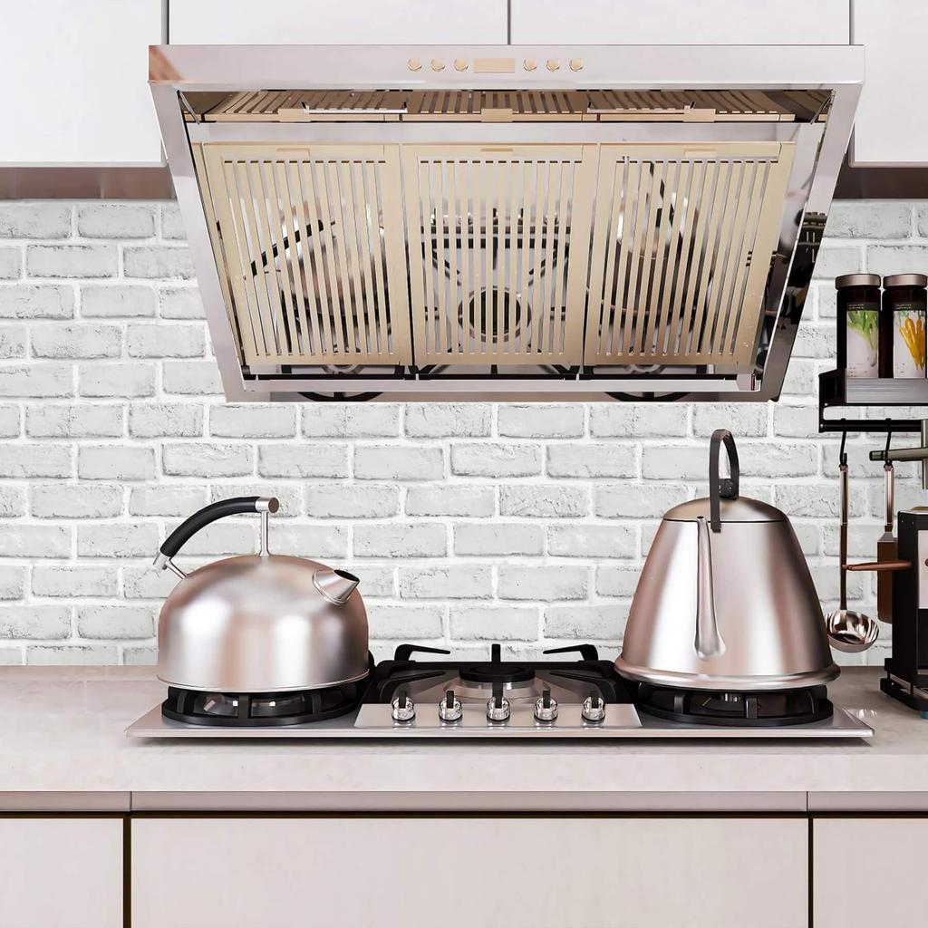 Jiroka Brick Wallpaper Peel and Stick Remake Light 44cm Wide x 3m Scandinavian Interior Renovation DIY Decorative Suitable for Rental Properties