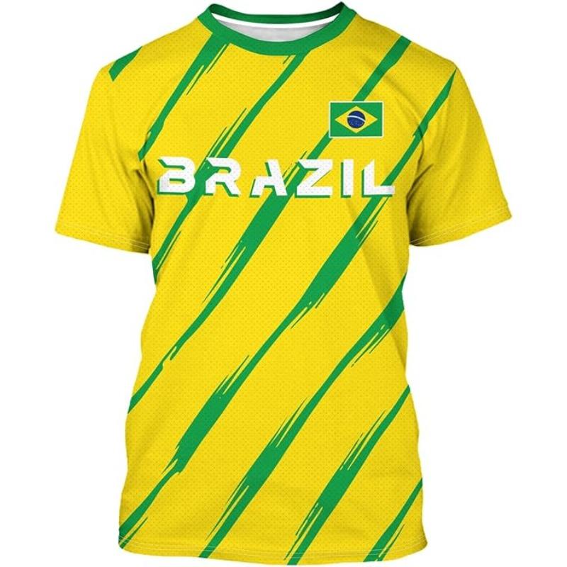 Unisex Vintage Stil Internationales Fußball-Fan-Trikot mit Nationalem Emblem und Gestreiftem Muster Geeignet für Freizeitkleidung und Sportaktivitäten S