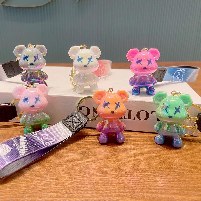 Acryl Cartoon Graffiti Bär Schlüsselanhänger Kreative Puppe Damen Taschenanhänger Niedlicher Auto Schlüsselanhänger Weihnachts Geburtstagsgeschenk