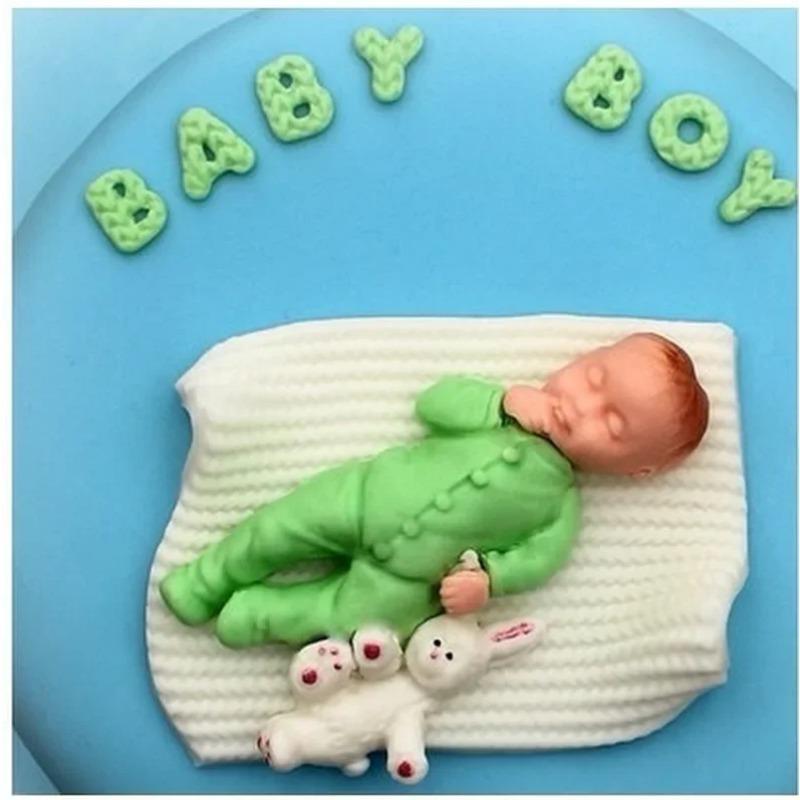 3D Boy Girl Baby Silicone Cake Mold Baby Party Fondant Cake Decorating Tools Cake Decoration Accessories