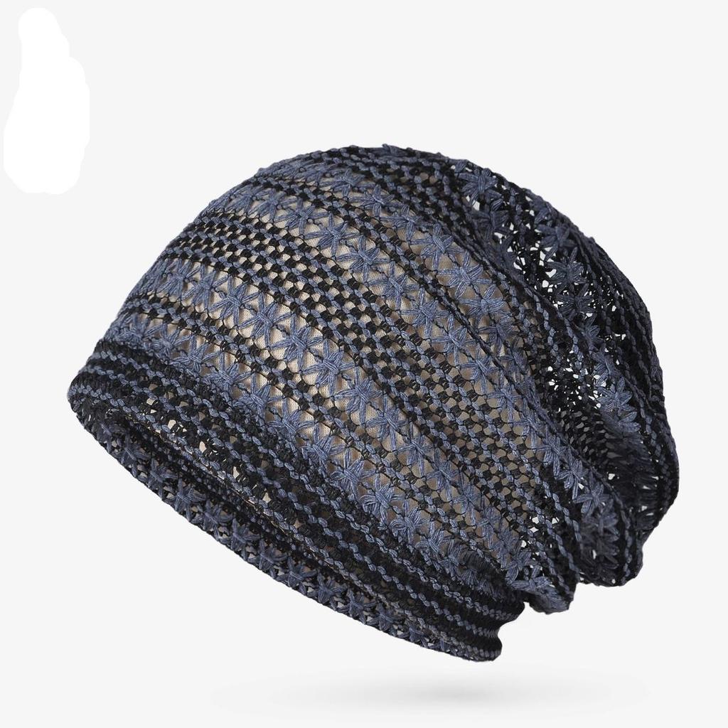 Women's Lightweight Handmade Hollow Crochet Head-Wrapping Hat Casual Breathable Fashion Versatile Lace Woven Slouchy Pull-On Hat