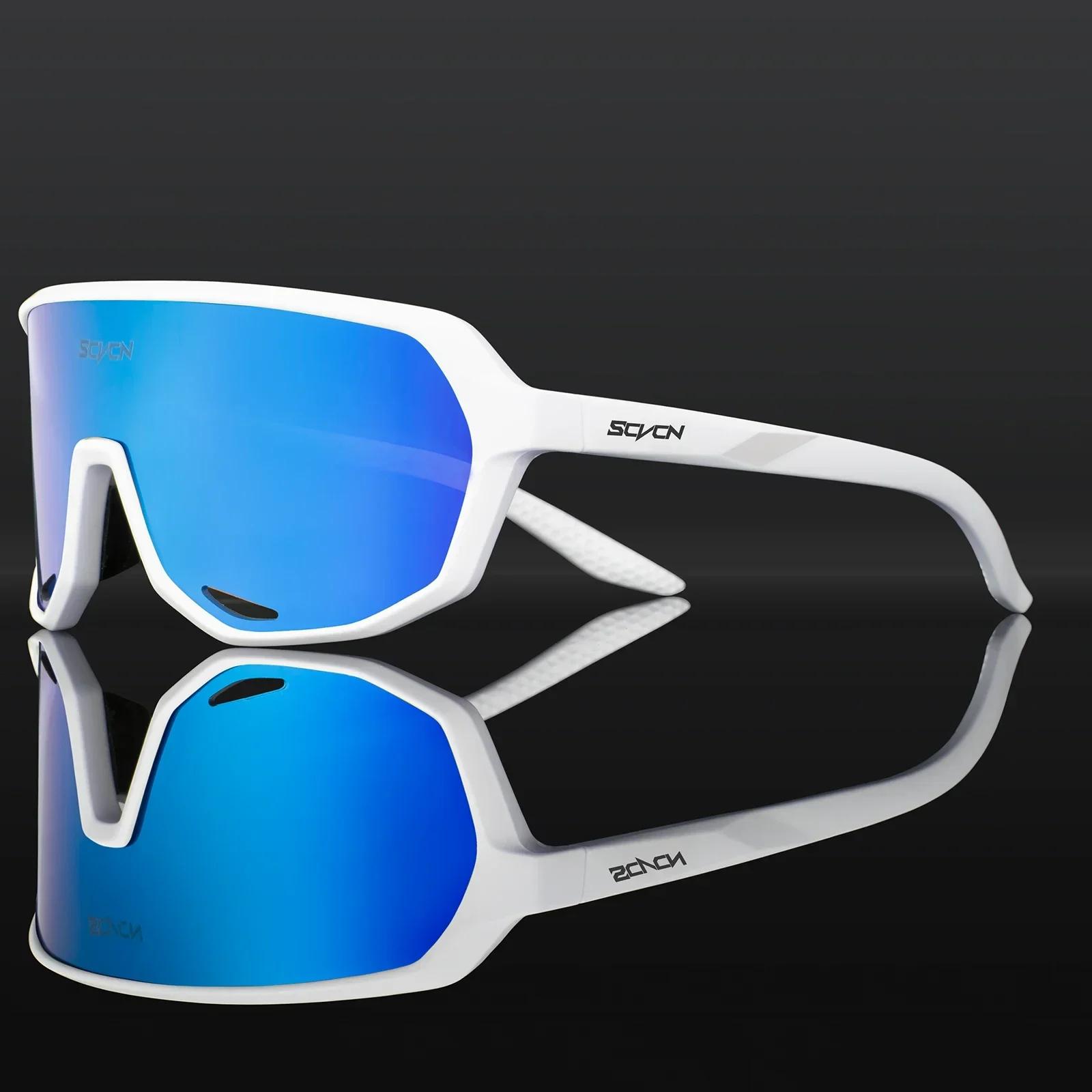 

Scvcn Fashion Sunglasses for Men Sun Mountain Bike Road Bicycle Eyewear Goggles Sports UV400 MTB Photochromic Cycling Glasses 1lens-no-box