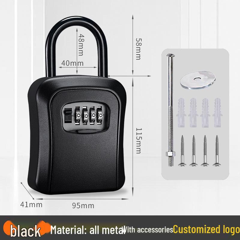 Wall-Mounted Key Lock Box for Temporary Sites with Peephole - No Drill Installation