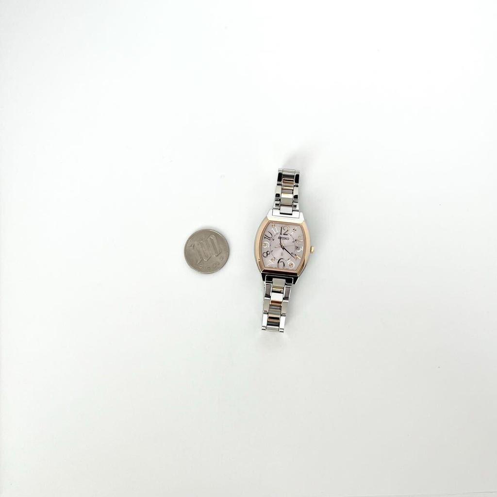 [In operation] Polished Seiko SEIKO LUKIA women's watch radio solar good condition pink silver dial gold s2416