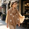 Soft Decorative Neck Scarf Solid Color Embroidered Shawl for Women, Lightweight Gauze with Floral Vine Texture, 180x90cm Breathable Wrap Spring Summer