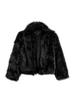 Hillda Buckle Shawl Collar Fur Jacket [Black]