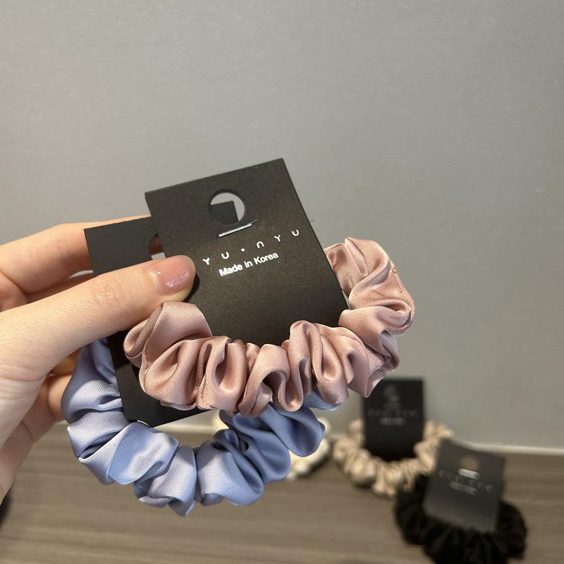 Korean Satin Silk Elastic Hair Tie - Chic, French Style Solid Color Band