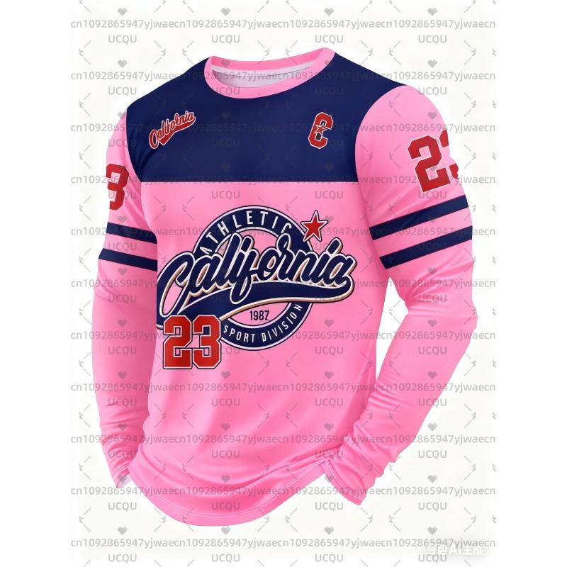 Men'S California NO.23 Graphic T-shirt Casual Pullover Autumn Outdoor Activities Women's Long Sleeve T-shirt Tops