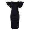 D3282 Women's Square Collar Ruffle Sleeve Commuter Party Dress