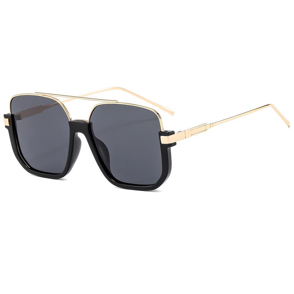 2026 Unisex Retro Korean Double Bridge Sunglasses - Large Frame UV Protection