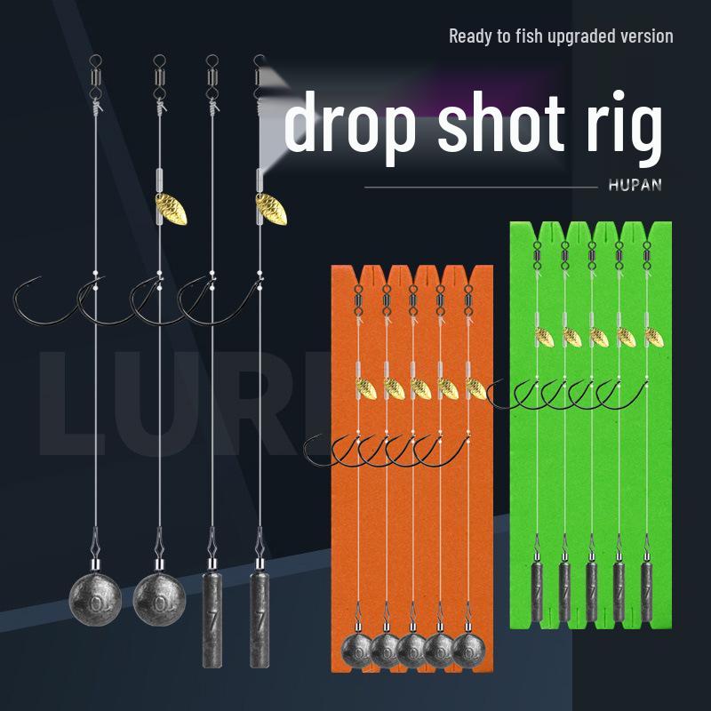 

Оснастка Дроп-шот с мягкой приманкой с бородкой и спиннером: Набор пресноводных и морских рыболовных приманок для окуня. Bleader Lead 5g