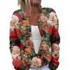 Women's Fashion Christmas Printed Long Sleeve Knitted Cardigan Button Down Jacket