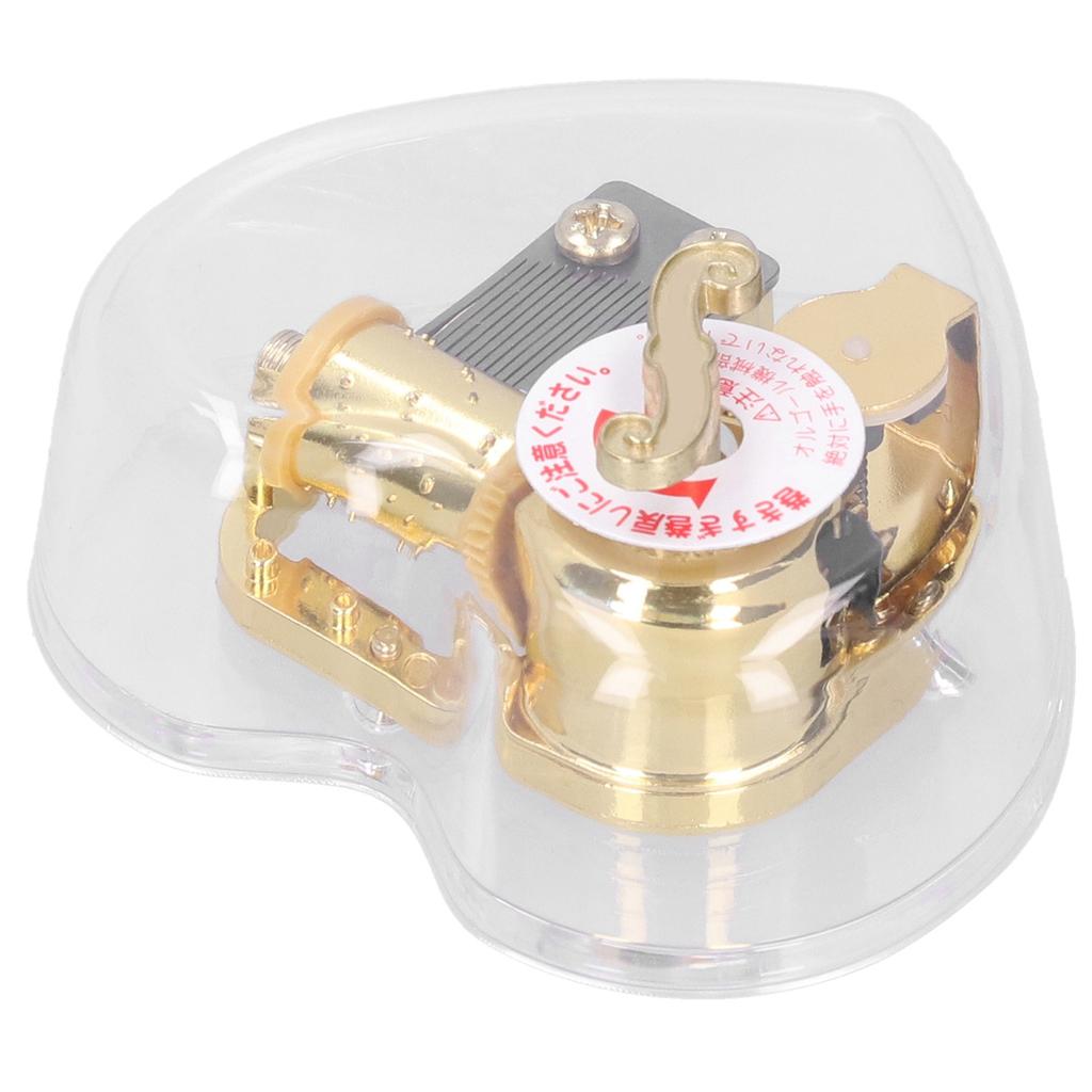 Acrylic Music Box Cute Heart Shaped Handy Crank Musical Box Innovative Birthday GiftType 1