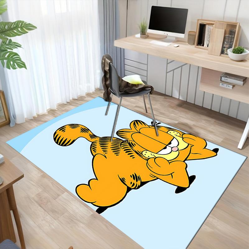 Garfield'S Lazy Pose Carpet For Playroom Bedroom Living Room Sofa Home Decorkids Game Area Rug Nonslip Floor Mat