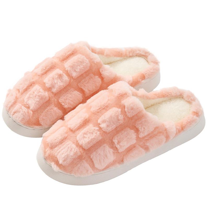 Couple cotton slippers winter 2025 new indoor home home home non-slip warm plush slippers