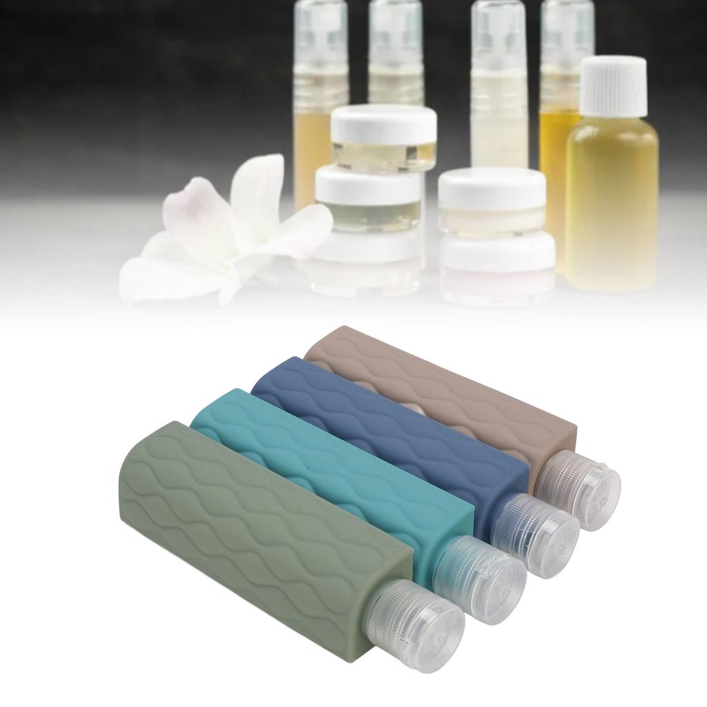 4 in 1 Portable Travel Bottles Set Lk Proof Wide Mouth Cute Silicone Travel Container for Outdoor Use