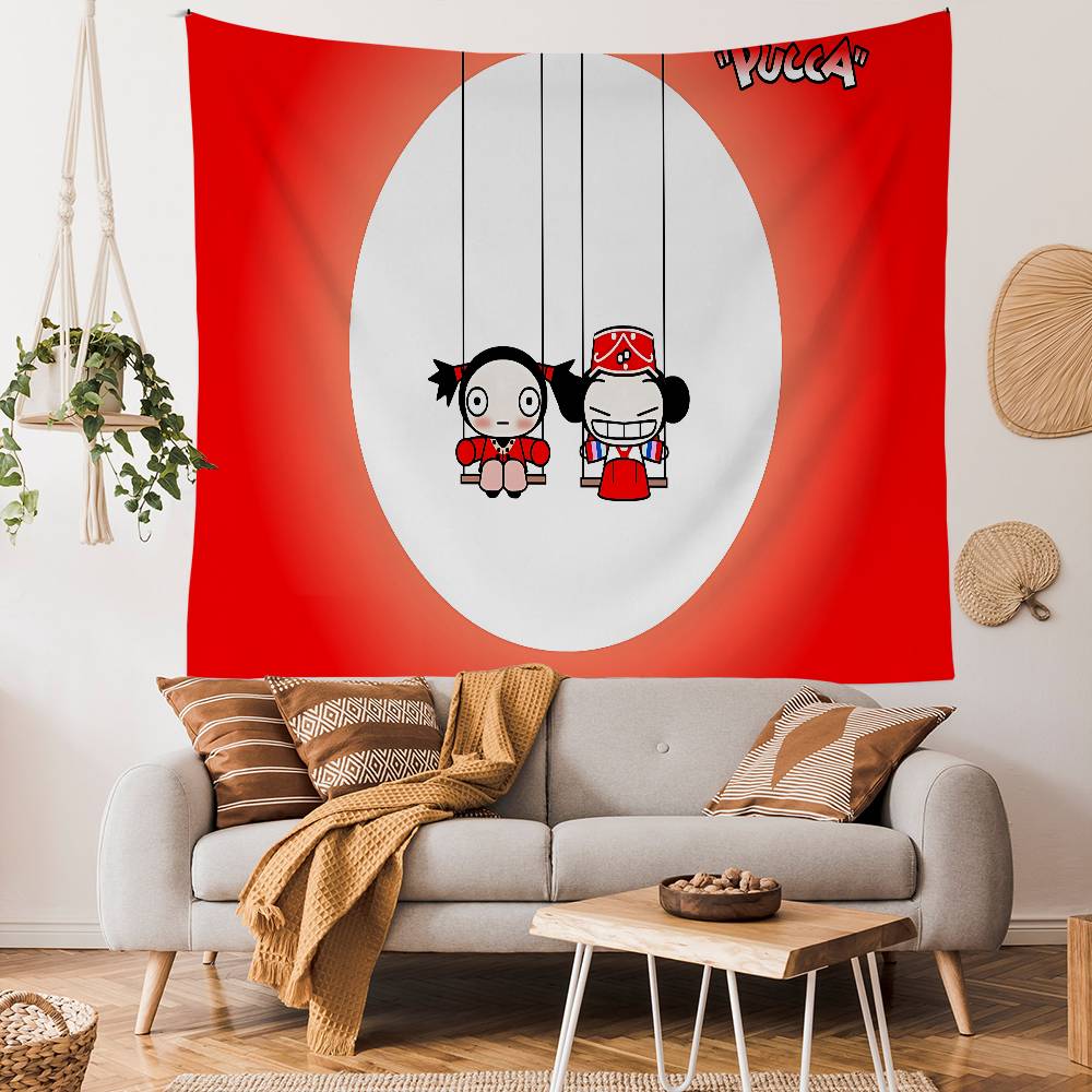 PPucca Cartoon Tapestry Art Science Fiction Room Home Decor Art Home Decor