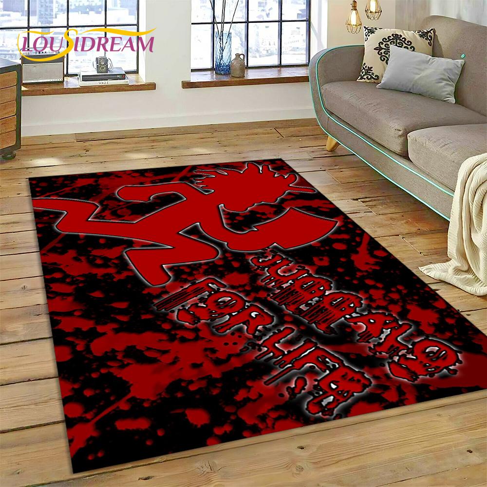 3D Rap Metal Insane Clown Posse Icp Juggalo Carpet Rug for Bedroom Living Room Home Sofa Decoration,Game Large Decor Floor Mat