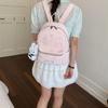 Schoolbag Korean version ins cute rabbit backpack bag female solid color simple fashion student schoolbag large capacity versatile backpack