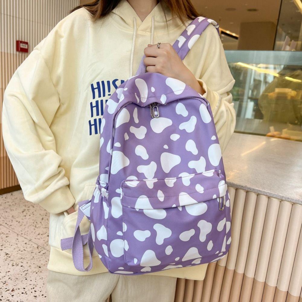 

Nylon School Bag Fashion Shoulder Bag Multi Pocket Students Backpack Textbook оранжевый