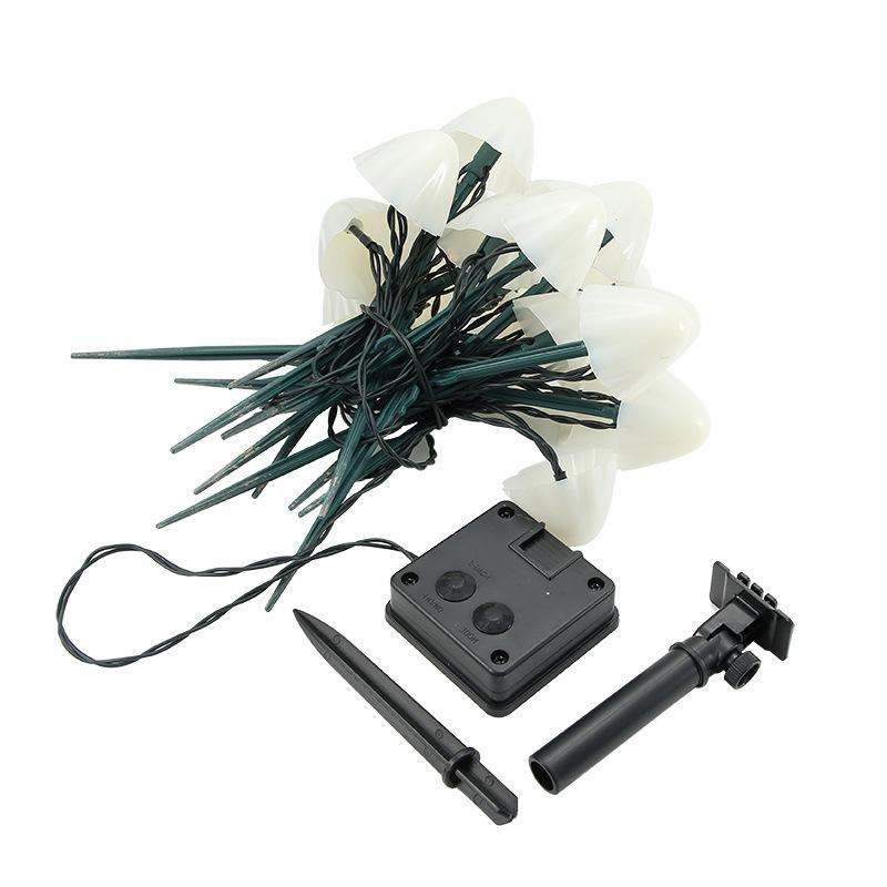 

10 светодиодных солнечных грибовидных светильников, садовый декор, гирлянда, уличная водонепроницаемая ландшафтная рождественская гирлянда, гирлянда, лампа для патио 1PC