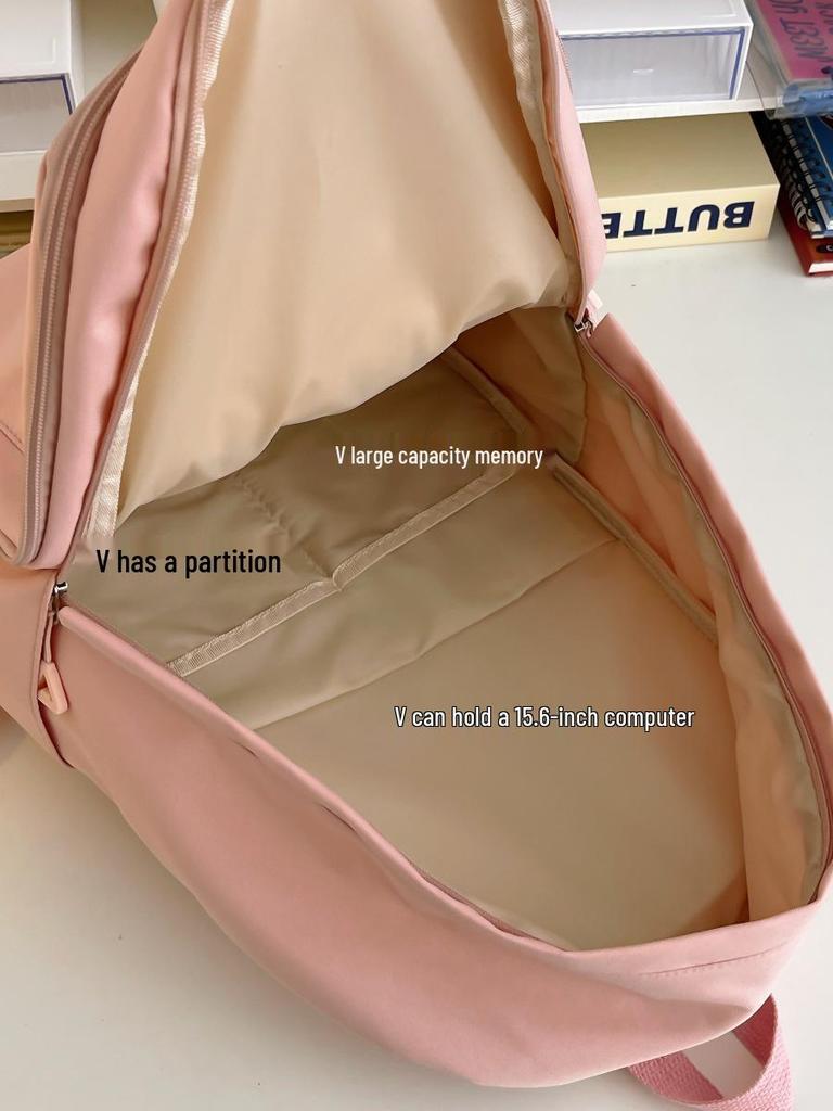 Japanese Minimalist Style Cute Girl Backpack: Available In Large and Small Sizes for Middle/High School Students and Women's Travel.