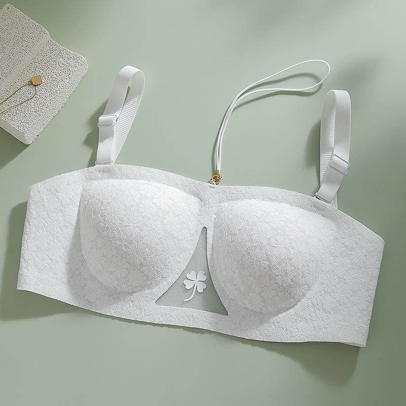 Sexy V-neck Bra for Women Thin Breathable Seamless Bra Gathered Bra
