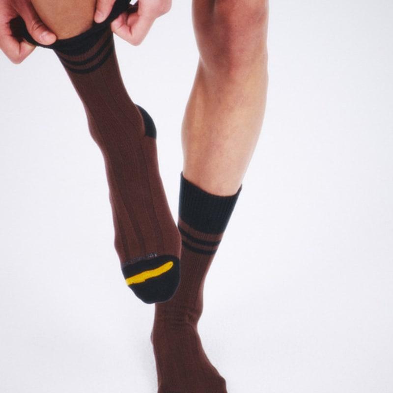 I Hate Monday [IHM2501M05] Mansocks Yellow Point Bold Socks